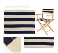 CARMOTTER Replacement Canvas Seat Covers, Directors Chair Covers, Casual Seat Kit Garden Chairs Navy Blue And White Polyester Director Chair Canvas(2 Set)