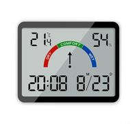 CARMOTTER Stylish and Multifunction Temperature Electronic Clock with Magnetic Back for Refrigerator Attachment (Black)