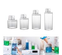 CARMOTTER Washing Up Powder Container,1500ml Transparent Airtight Food Storage Container with Measuring Cup for Flour, Beans, Dog Cat Food Storage