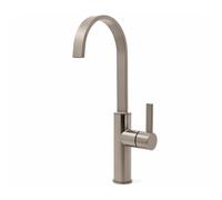 Carna One Handle Kitchen Mixer Tap Brushed Nickel Swept Spout Mono Sink Tap with Single Lever Control
