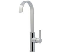Carna Swept Spout Kitchen Mixer Tap Chrome - Single Lever Handle, Solid Brass Body, Modern Design, Easy to Install