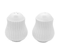 Carnaby Chelsea Porcelain Salt and Pepper Shaker Set, Ceramic Ridged White 5.5 X 5.5 X 6.5CM