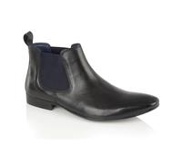 Carnaby Leather Formal Smart Chelsea Boots Silver Street London Black 7