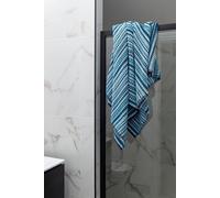 'Carnaby Stripe' 100% Cotton Yarn Jacquard Towels Christy Blue Bath Towel