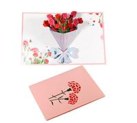 Carnation Charm 3D Pop-Up Floral Greeting Card
