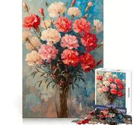 Carnation Flower Bouquet Jigsaw Puzzle 1000 Piece for Teenagers Sharp Recall Mind Soothing Fun Uniform Cut Thoughtful Xmas (38x26cm)