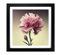 Carnation Flower Conceptual Art Framed Print | 18x18 Inch Black Framed Wall Art | Ready to Hang | Modern Floral Picture | Living Room Bedroom Lounge Office