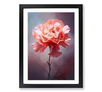 Carnation Flower Digital No.2 Framed Print | A2 Black Framed Wall Art | Ready to Hang | Modern Floral Picture | Living Room Bedroom Lounge Office
