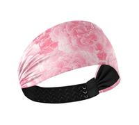Carnation Lace Baby Peach Cooling sweat bands headbands for women Elastic hair for Running Volleyball Cycling washing face