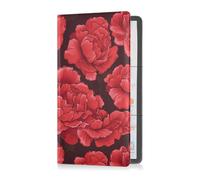 Carnation Lace Scarlet Pu Leather Registration and Insurance Card Holder Auto Truck Comparment Accessories Case for Cards, Essential Document Driver License