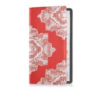Carnation Lace Scarlet Pu Leather Registration and Insurance Card Holder Truck Accessories for Cards, Essential Document, Driver License Vehicle Paperwork