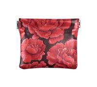 Carnation Lace Scarlet Women's Leather Coin Purse Wallet Convenient Mini Coin Purse Pouches for Men Women Travel