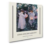 Carnation, Lily, Lily, Rose By John Singer Sargent Canvas Print | Gallery Wrapped 30mm Frame Wall Art | 20x20 inches | Ready to Hang | Classic Floral Picture | Living Room Bedroom Lounge Office