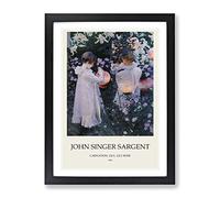 Carnation Lily Lily Rose By John Singer Sargent Framed Print Black A2 | Wall Art, Ready to Hang, Satin Fine Art Paper, Fade-Resistant Inks, Acrylic Glazing, Securely Packaged, Made in the UK