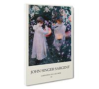 Carnation, Lily, Rose John Singer Sargent Canvas Print | Gallery Wrapped 30mm Frame Wall Art | 30x20 inches | Ready to Hang | Contemporary Floral Picture | Living Room Bedroom Lounge Office