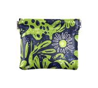 Carnation Lime Green and Navy Blue Women Leather Cash Wallet Fancy Change Purse with Clasp for Women Girls