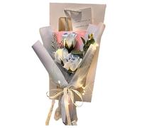 Carnation&Rose everlasting flowers are suitable for festival blessings and various scene combinations (【Bule】roses & carnations)