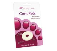 CARNATION Round Corn Relief Pads. Medical Grade Felt, Ideal for Toes, Skin Friendly Adhesive. Multipack, 3 Packs x 12 Round Pads, 36 Pads in Total