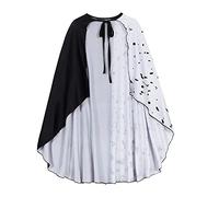 Carnavalife Cruella Devil Women's Cape, Cruella Black and White Wig Cruella de Vil Costume, Long Red Gloves and Cigar Cruella Devil for Dalmatian Costume Adult Women Halloween (Cape 90cm)