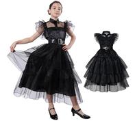 Carnavalife Wednesday Addams Costume for Girls and Women, Adult Dance Dress (L)
