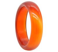 Carnelian Crystal Rings Natural Carnelian Gemstone Band Ring for Women Carnelian Smooth Round Donut Ring 8 UK