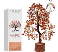 Carnelian Crystal Tree of Life for Home, Office, and Desk Décor | Handmade Bonsai for Motivation, Creativity & Success | Perfect Passion Booster Gift for Loved ones