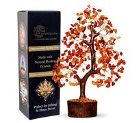 Carnelian Crystal Tree of Life, Healing Gemstone Bonsai for Confidence, Courage, Creativity & Positive Energy, Handmade Feng Shui Spiritual Decor for Home Office, Birthday Gifts for Women Men