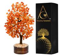 Carnelian Natural Healing Premium Crystal Bonsai Feng Shui Fortune Money Tree of Life for Home Office Decor (Gift Box Ready,10-12 Inch)
