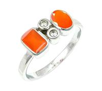 Carnelian Stone Men And Women Silver Plated Ring Jewelry C1152AF_J 1/2