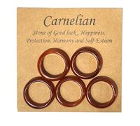Carnelian Stone of Good Luck, Happiness, Protection, Harmony and Self-Esteem Ring Size 7~8 Appro (5 Pieces)