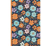 Carnet de notes FLORAL : illustrations fleurs colorées sur fond noir I Idée cadeau I Journal au format 14x22cm - 80 pages à points recto-verso - Papier blanc matte