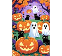Carnet de Notes Halloween: Idée Cadeau Originale pour Halloween et Automne avec Chats Noirs, Fantômes et Citrouilles - 120 Pages Lignées pour Journal ... Écriture, Loisirs Créatifs. Cadeau idéal