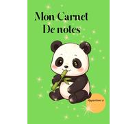 Carnet de notes panda pour enfant: 100 pages lignées pour écrire avec une illustration étoilées