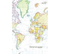 Carnet de voyage vierge à remplir, feuilles blanches pour écrire ou dessiner format A5: Pour vos croquis et note de voyage complétement vierge à l'exception d'une petite boussole, carte du monde