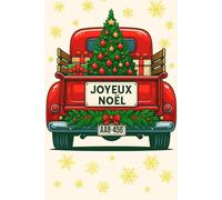 Carnet Vintage Camion de Noël: Journal d’Hiver 6×9" avec 110 Pages Lignées - Design Cozy avec Flocons Dorés