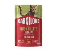 CARNILOVE Cat Duck Fillets Enriched with Catnip in Gravy | Size: 24*85g