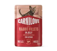 Carnilove Rich in Rabbit Enriched with Marigold in Jelly Kitten Wet Cat Food - 24 x 85g