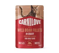 CARNILOVE Cat Wild Boar Fillets Enriched with Chamomile in Gravy | Size: 85g