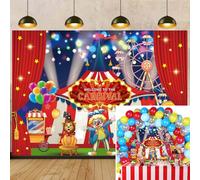 Carnival Backdrop Circus photography Background Decorations Welcome to The Carnival Banner Red Circus Backdrop for Carnival Kid Birthday Party Banner Photo Props Supplies (7X5FT)