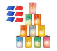 Carnival Can Toss Game - Jar Ten Two by Seven Centimeter Abdominal Frame, Fabric Bean Bag Six Five by Six Two Centimeter Throwing Set, LED Light Function, Outdoor Group Entertainment Set