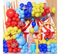 Carnival Circus Balloon Arch Kit, 105 Pcs Multicolor Balloons Garland Kit with Confetti & Star Foil Balloons for Boys Girls Birthday, Baby Shower & Party Decoration