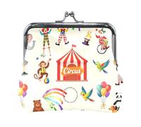 Carnival Circus Theme Colorful Fashion PU Leather Small Coin pouching Waterproof Change Holder Card Organizer for Women Boys Girls bolsas para monedas de mujer