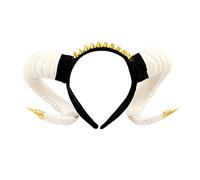 Carnival Curved Horn Shape Headband Evil Queen Hair Hoop Cosplay Costume Witch Headpiece Accessory For Girl Color Matching Devil Horns Kids Devil Horns Headband Silver Long White Cosplay
