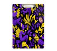 Carnival Dancer Gold and Purple Pocket Size Nurse clipboard Standard Hole for First Year Teacher Must Haves Size 9 x 12.5 Tabla para escribir