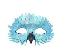 Carnival Delicate Bird Masquerade Carnival Half Face Owl Feather Face Graduation Party Decorations 2022 And (B, One Size)