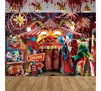 Carnival Ferris wheel and clown background cloth - flame firecrackers and blood flowers in a splendid circus scene 440x300CM