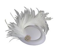 Carnival Headdress Fascinators Hat Flower Mesh Ribbons Feathers Clip with Feathers Cocktail Tea Party Headwear for Women Headwear Headband with Feather Veil Wedding Tea Cocktail Party Hairband Ladies