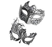 Carnival Mask, Lace Masquerade Mask - 2 x Vintage Face Covers | Glitter Costume Mask Set, Holiday Accessories for Stage Performances