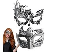 Carnival Mask, Lace Masquerade Mask - 2X Retro Face Cover | Costume Mask Party Accessories, Couple Face Covering Set For Stage Performance