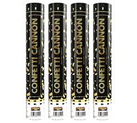 Carnival Party - 30cm Confetti Cannon - Gold Foil Confetti - Cannon Poppers for Celebrations, Birthdays, Weddings and Parties - Elite Party Supplies UK - Pack of 4